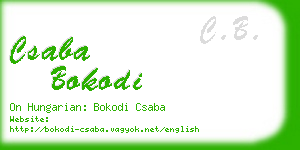 csaba bokodi business card